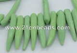 CTD2038 Top drilled 5*15mm - 6*40mm sticks turquoise beads