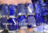 CTD2106 Top drilled 20*28mm - 22*32mm faceted freeform lapis lazuli beads