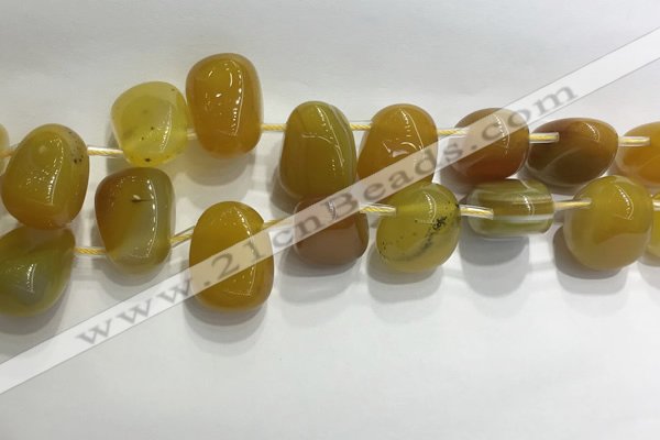 CTD2121 Top drilled 15*25mm - 18*25mm freeform agate beads