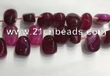 CTD2123 Top drilled 15*25mm - 18*25mm freeform agate beads