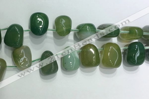 CTD2128 Top drilled 15*25mm - 18*25mm freeform agate beads