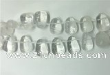 CTD2140 Top drilled 15*25mm - 18*25mm freeform white crystal beads