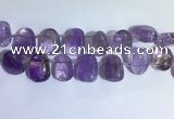 CTD2141 Top drilled 15*25mm - 18*25mm freeform amethyst beads