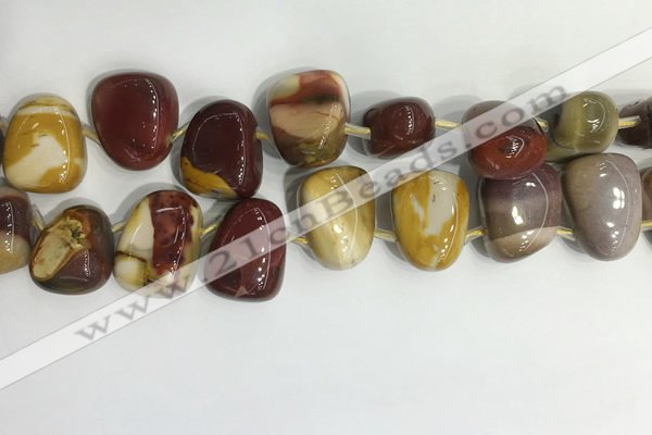 CTD2149 Top drilled 15*25mm - 18*25mm freeform mookaite beads