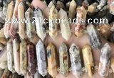 CTD2244 10*22mm - 12*45mm faceted nuggets crazy lace agate beads