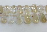 CTD2267 Top drilled 16*28mm - 20*30mm faceted freeform citrine beads