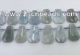 CTD2268 Top drilled 16*28mm - 20*30mm faceted freeform aquamarine beads