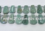 CTD2269 Top drilled 16*28mm - 20*30mm faceted freeform amazonite beads