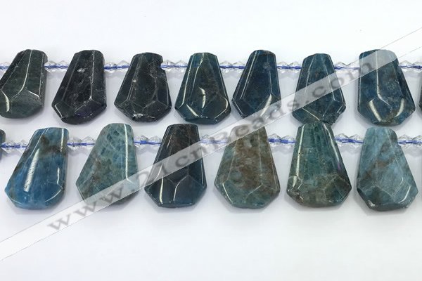 CTD2276 Top drilled 16*28mm - 20*30mm faceted freeform apatite beads