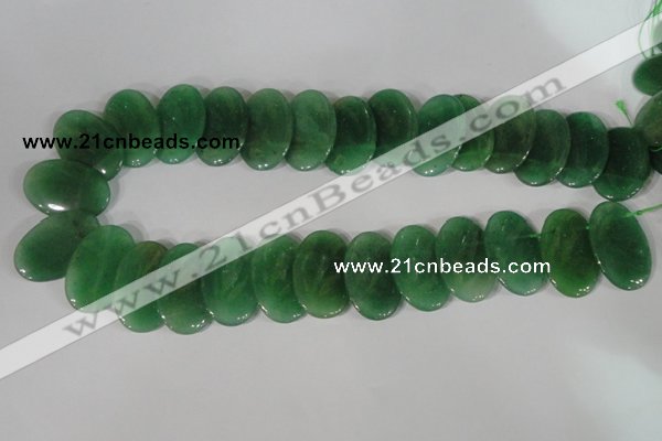 CTD23 Top drilled 20*30mm oval green aventurine beads wholesale