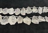 CTD2301 Top drilled 22*28mm - 30*45mm faceted nuggets white crystal beads