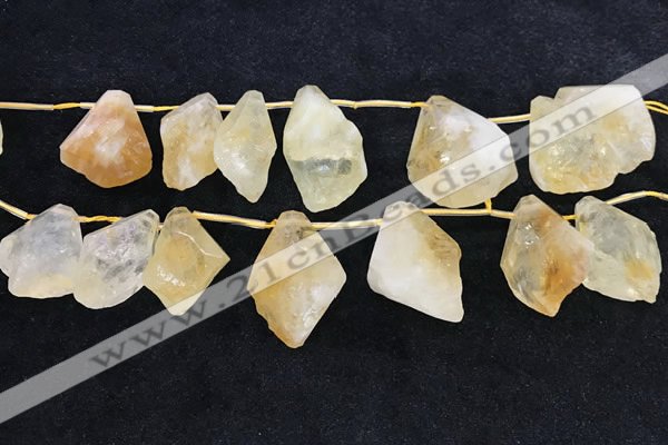 CTD2304 Top drilled 20*25mm - 30*45mm faceted nuggets citrine beads