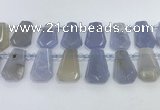 CTD2330 Top drilled 16*18mm - 20*30mm freeform blue chalcedony beads