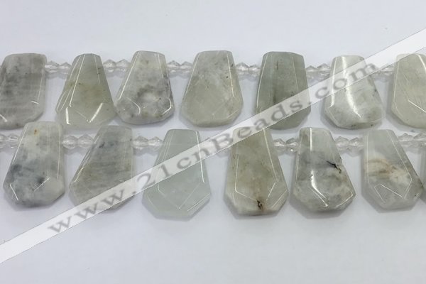 CTD2331 Top drilled 16*18mm - 20*30mm freeform white moonstone beads