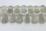 CTD2332 Top drilled 16*18mm - 20*30mm faceted freeform moonstone beads