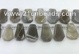 CTD2334 Top drilled 16*18mm - 20*30mm faceted freeform moonstone beads