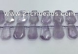 CTD2355 Top drilled 16*18mm - 20*30mm faceted freeform amethyst beads