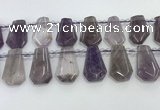 CTD2356 Top drilled 16*18mm - 20*30mm faceted freeform amethyst beads