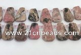 CTD2360 Top drilled 16*18mm - 20*30mm faceted freeform rhodonite beads