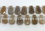 CTD2363 Top drilled 16*18mm - 20*30mm faceted freeform moonstone beads