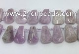 CTD2369 Top drilled 16*18mm - 20*30mm faceted freeform kunzite beads