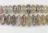 CTD2391 Top drilled 13*30mm - 14*42mm sticks sakura agate beads