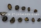 CTD2501 Top drilled 15*20mm - 25*35mm freeform druzy agate beads