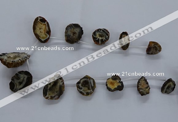 CTD2501 Top drilled 15*20mm - 25*35mm freeform druzy agate beads