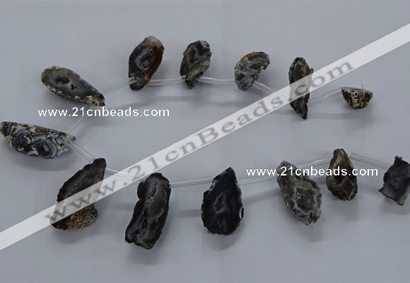 CTD2506 Top drilled 15*20mm - 25*35mm freeform druzy agate beads