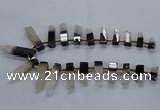 CTD2525 Top drilled 8*25mm - 11*50mm sticks druzy agate beads