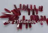 CTD2535 Top drilled 8*30mm - 11*50mm sticks agate gemstone beads