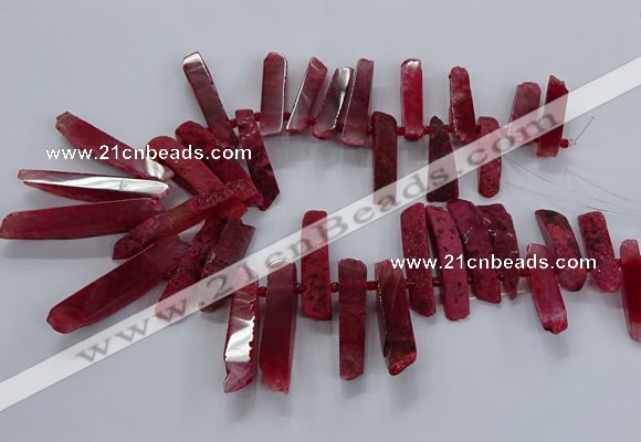 CTD2535 Top drilled 8*30mm - 11*50mm sticks agate gemstone beads