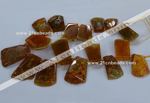 CTD2556 Top drilled 20*35mm - 30*45mm freeform agate gemstone beads