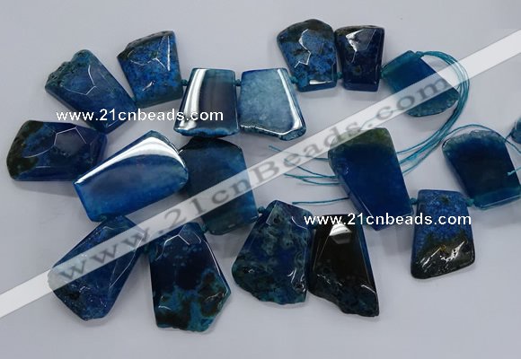 CTD2559 Top drilled 20*35mm - 30*45mm freeform agate gemstone beads
