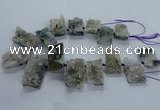 CTD2574 Top drilled 15*22mm - 25*45mm freeform druzy amethyst beads