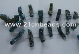 CTD2581 Top drilled 10*30mm - 10*50mm sticks plated druzy agate beads