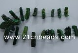 CTD2582 Top drilled 10*30mm - 10*50mm sticks plated druzy agate beads
