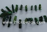 CTD2582 Top drilled 10*30mm - 10*50mm sticks plated druzy agate beads