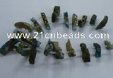 CTD2583 Top drilled 10*30mm - 10*50mm sticks plated druzy agate beads