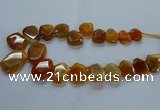 CTD2585 Top drilled 20*25mm - 30*40mm faceted freeform agate beads