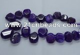 CTD2586 Top drilled 20*25mm - 30*40mm faceted freeform agate beads