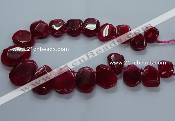 CTD2587 Top drilled 20*25mm - 30*40mm faceted freeform agate beads