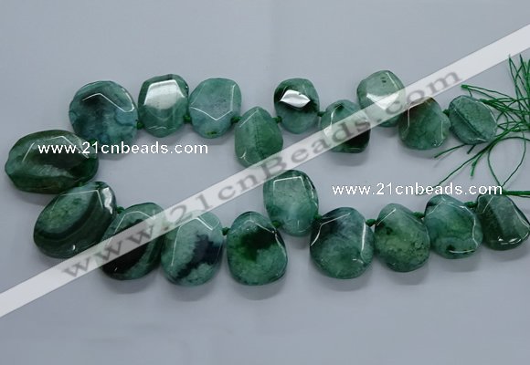 CTD2589 Top drilled 20*25mm - 30*40mm faceted freeform agate beads