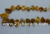 CTD2593 Top drilled 15*20mm - 25*35mm faceted freeform agate beads