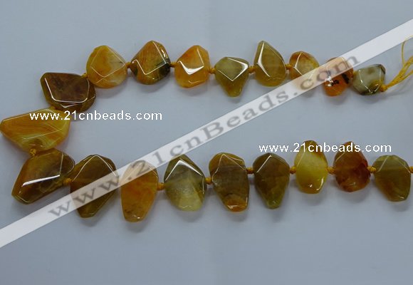 CTD2593 Top drilled 15*20mm - 25*35mm faceted freeform agate beads