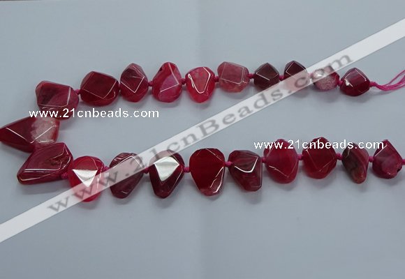 CTD2596 Top drilled 15*20mm - 25*35mm faceted freeform agate beads