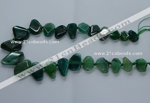 CTD2598 Top drilled 15*20mm - 25*35mm faceted freeform agate beads