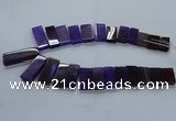 CTD2609 Top drilled 14*27mm - 16*42mm rectangle agate beads