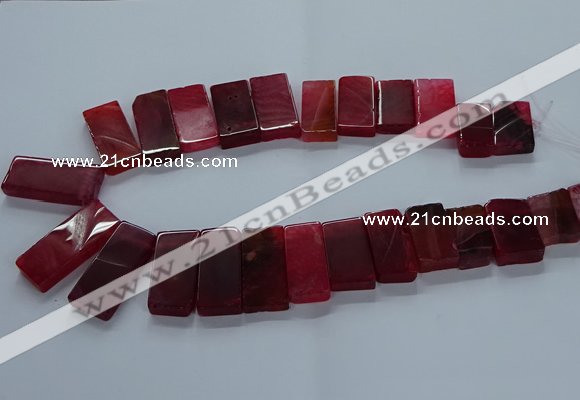 CTD2610 Top drilled 14*27mm - 16*42mm rectangle agate beads
