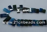 CTD2611 Top drilled 14*27mm - 16*42mm rectangle agate beads